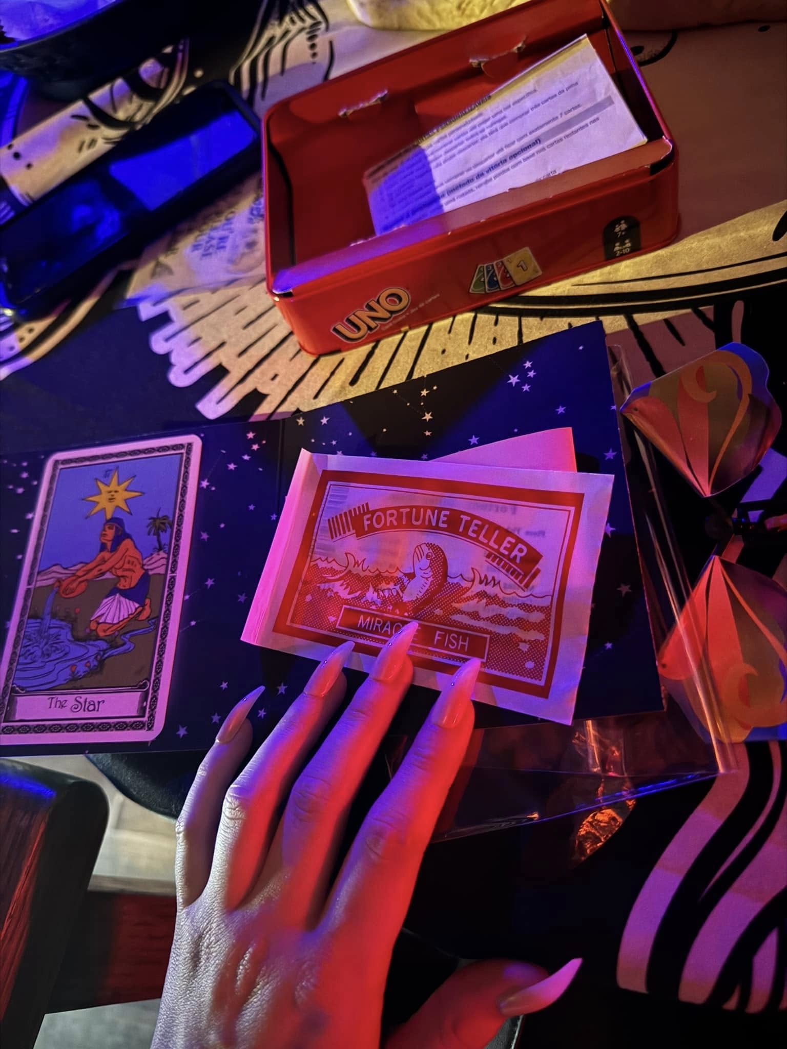 Tarot reading with fortune teller cards